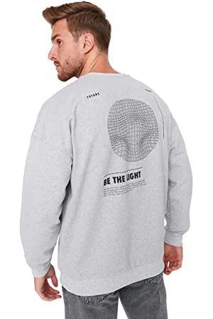 Trendyol Felpa Uomo Giovane Oversize Basic Girocollo Maglia Tuta