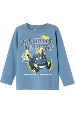 NAME IT NMMJATZY BATWHEELS LS Top Noos WAB Maglia a Maniche Lunghe, , 98 Bambino