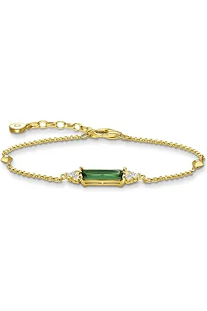 Thomas Sabo A2018-971-6-L19V - Bracciale da donna placcato oro giallo 750, con pietra , lunghezza: 16-19 cm, 16-19 cm, Argento sterling Gemma Oro giallo, Zirconia cubica