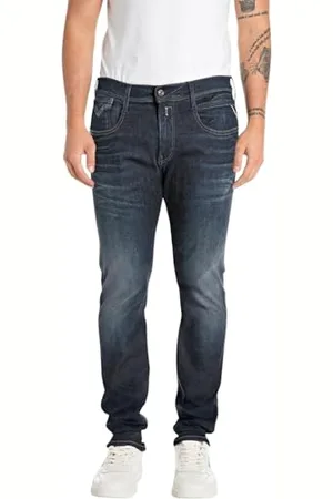 Replay Anbass Hyperflex Dust Jeans, 007 Blu Scuro, 34W x 34L Uomo
