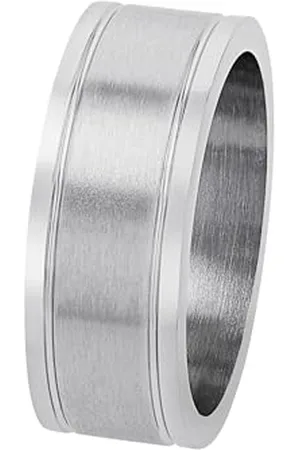 QS by s.Oliver Ring Anelli da Uomo in Acciaio Inossidabile, Argento, in confezione regalo, 2035534
