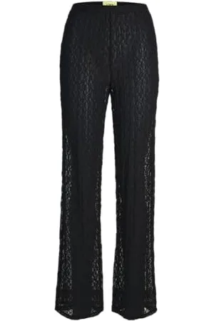 JJXX Jxleah Lace Reg Straight HW Pants Jrs Pantaloni in Tessuto, , XS Donna