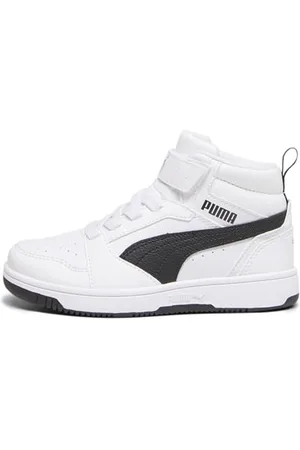 PUMA Rebound V6 Mid Ac+ Ps, Scarpe da ginnastica Unisex - Bambini e ragazzi, White Black, 30 EU