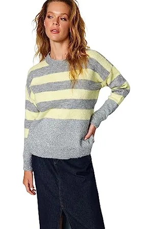Trendyol Oversize Basic Crew Neck Knitwear Sweater Maglione, , M Donna