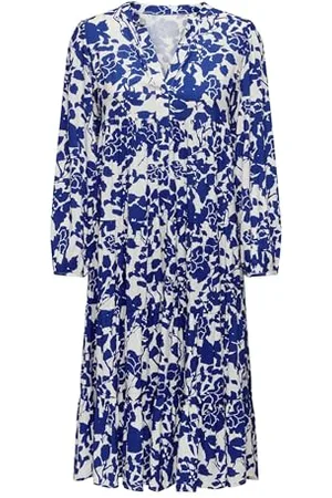 ONLY Abbigliamento Donna Vestito Midi Estivo con Bottoni Dress Casual Solo Mediterraneo, Colore: , Taglia:M