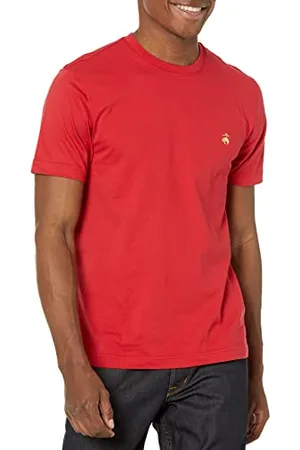 Brooks Brothers T-Shirt da Uomo a Maniche Corte in Cotone, Girocollo, con Logo, , M