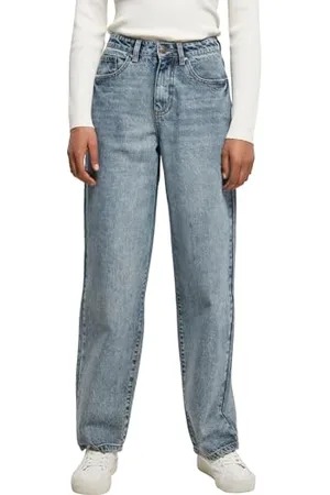 Urban classics Pantaloni da Donna a Vita Alta 90 Denim, Tinted Light Blue Washed, 36