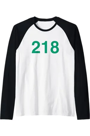 Squid Game Uomo Player 218 Costume Maglia con Maniche Raglan
