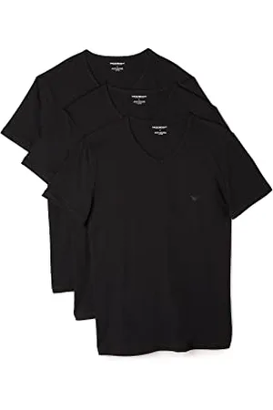 Emporio Armani Magliette da Uomo in Cotone con Scollo a V, Confezione da 3 Canottiera, , L (Pacco da 3)