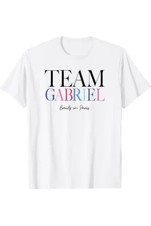 Emily in paris Team Gabriel Rainbow Text Logo Maglietta