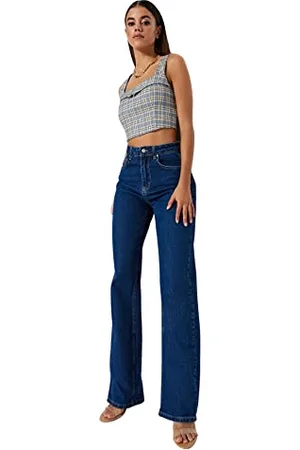 Trendyol Jeans a Gamba Larga a Vita Alta da Donna Pantaloni, , 62