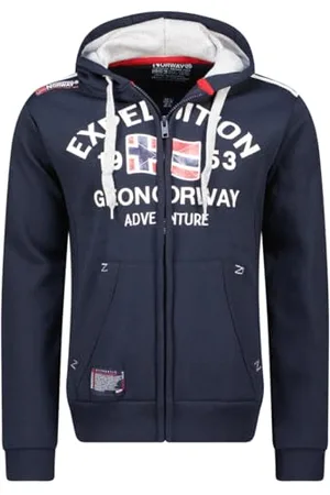 Geographical Norway Flag Men Felpa con Cappuccio, , M Uomo
