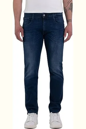 Replay Jeans Anbass Slim Fit da Uomo con Power Stretch, Blu , W33 x L36