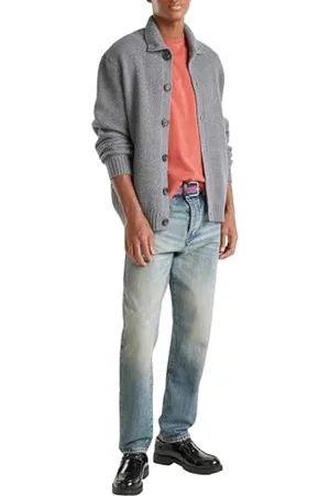 Benetton Maglia Coreana M/L 18AYU5012 Maglione Cardigan, , M Uomo