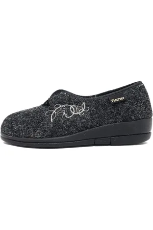 Fischer Fischer Dora, Pantofole a Collo Basso Donna, Nero (Anthrazit 205), 41 EU
