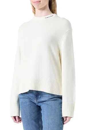 Calvin Klein Logo Embro Sweater Pullover, , S Donna