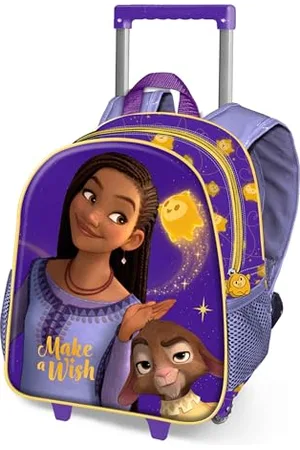 Disney Wish Star-Zainetto 3D con Ruote Piccolo, Lilla, 26 x 34 cm, Capacità 12,5 L