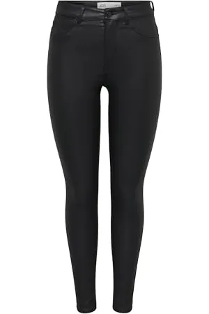 JDY Newthunder Coated High Skn Pnt Noos, Pantaloni Donna, (Schwarz (Black)), S / 32L