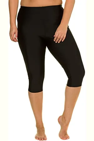 Ulla Popken Schwimmcapri Costume a Pantaloncino, , 50 Donna