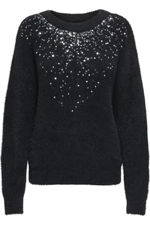 ONLY Onlclaris LS Sequins O-Neck Knt Maglione, , M Donna