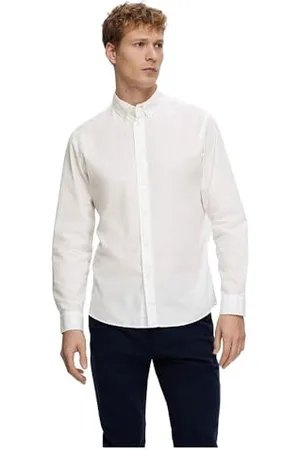 SELECTED Slhslimrick-Poplin Shirt LS Noos Camicia a Maniche Lunghe, , M Uomo