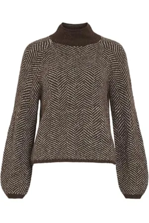 VILA Vilory High Neck L/S Knit Top-Noos Pullover, , L Donna