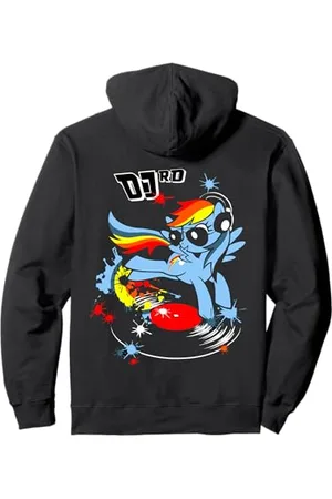My Little Pony DJ RD Retro Rainbow Dash Fluttershy Rarity Felpa con Cappuccio