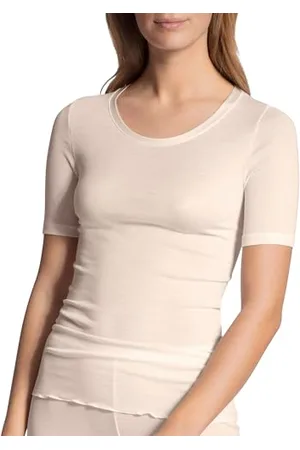 Calida True Confidence Top Kurzarm Intimo, Light Ivory, 46-48 Donna