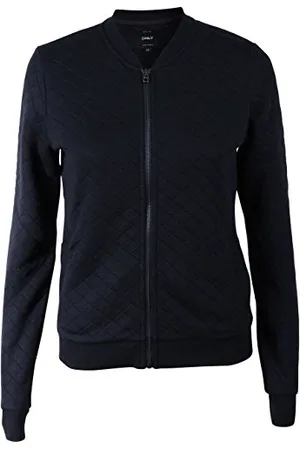 ONLY Bomber Sweatshirt - Giacca in felpa da Donna, (Black), 38 (Taglia Produttore: Medium)