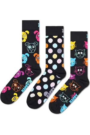 Happy Socks 3-Pack Classic Dog Socks Calzini, , 41-46 (Pacco da 3) Unisex