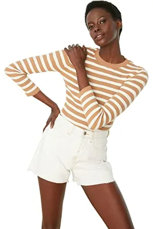 Trendyol Maglione Maglieria a Righe Maglia di Tuta, S Donna