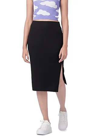 ONLY ONLEMMA Slit Skirt Noos Gonna, Black, XL Donna