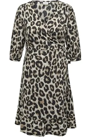 ONLY Carlivia Wrap 3/4 Midi Dress Wvn Noos Vestito Avvolgente, , 60 Donna