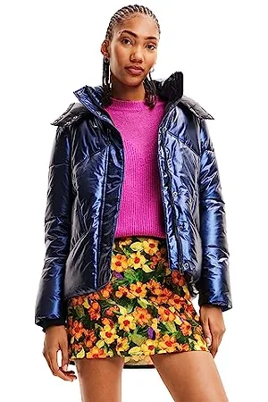 Desigual Hamilton Woman Woven Padded Short Overcoat, , XXL Donna