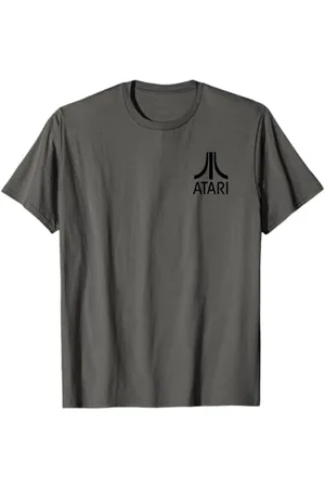 Atari Vintage Gaming Logo Black Retro Arcade Fun Graphic Maglietta