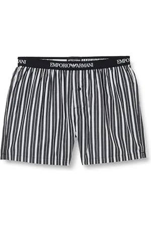 Emporio Armani Yarn Dyed Cotton Boxer Shorts, , XL Men