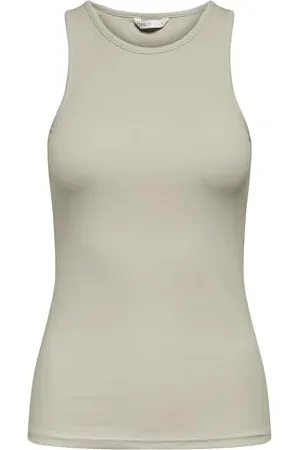 ONLY Onlkenya Rib-Canotta Jrs Noos Top, Pumice Stone, M Donna