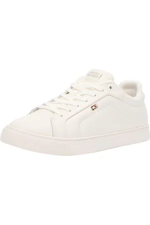 Tommy Hilfiger Donna Sneakers Court Icon Flag in Pelle, Avorio , 41