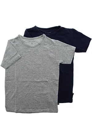 Minymo Basic 32 -T-Shirt Ss (2-Pack), Short sleeve per bambini e ragazzi, (Dark Navy/Grey), 2 anni (92 cm)