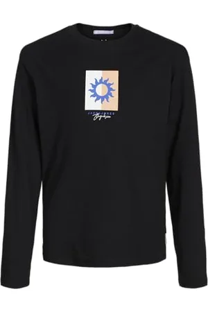 JACK&JONES JUNIOR Jormarbella Branding Tee LS Crew N Jnr Maglietta a Maniche Lunghe, , 140 cm Bambini e Ragazzi
