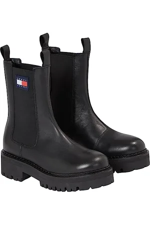 Tommy Hilfiger Stivali Mezza Gamba Donna Urban Chelsea Stivaletti, (Black), 36 EU