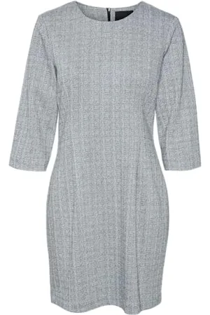 VERO MODA Vmsilva 3/4 SL Short Dress Mini Abito, , L Donna