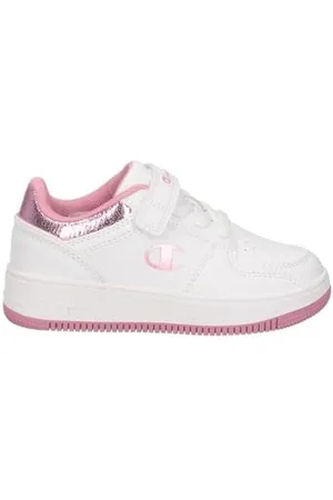 Champion RD18 Foil G PS Low Sneakers, Bianco/Rosa (WW016), EU32 Bambine e Ragazze-FW24