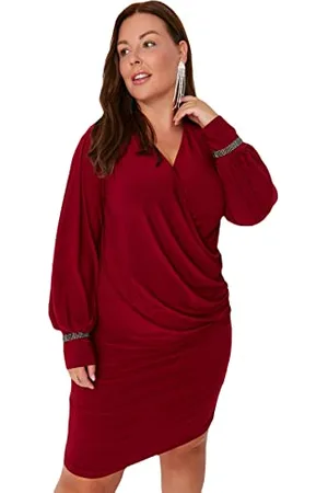Trendyol Mini Double-Breasted Plus Size Dress Vestito, , XXXXL Donna