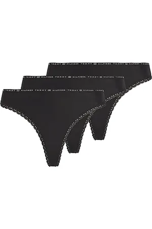 Tommy Hilfiger Perizomi Confezione da 3 Donna Tanga, (Black/Black/Black), L
