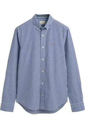 GANT SLIM POPLIN STRIPE SHIRT, Camicia elee Uomo, ( COLLEGE BLUE ), XL