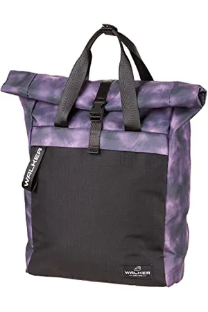 Karen Walker 42263-259 Zaino Roll-Top Batik con scomparto principale, scomparto per laptop, tasca laterale, imbottitura posteriore, chiusura con fibbia, impermeabile, zaino per scuola, università, ufficio e