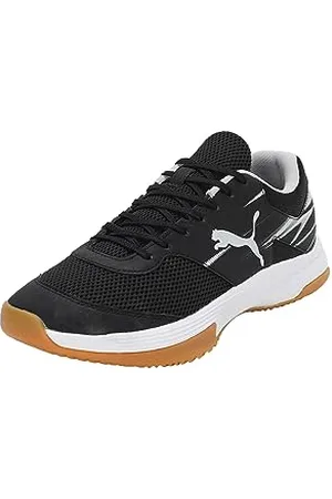 PUMA Varion II, Indoor Court Shoe Unisex-Adulto, Black Cool Light Gray Yellow Blaze Gum, 47 EU