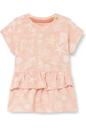 Noppies Baby Girls Dress Cape May Short Sleeve Allover Print Vestito da Gioco, Beige pesca-N174, 50 cm Bimba