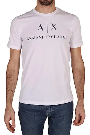 Armani Exchange Collo Rotondo Logo, T-shirt, Uomo, (White 1100), XL